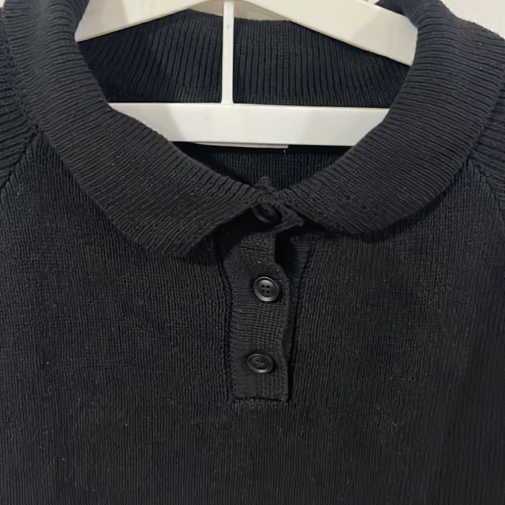 Cropped Knit Collared Sweater - image 2